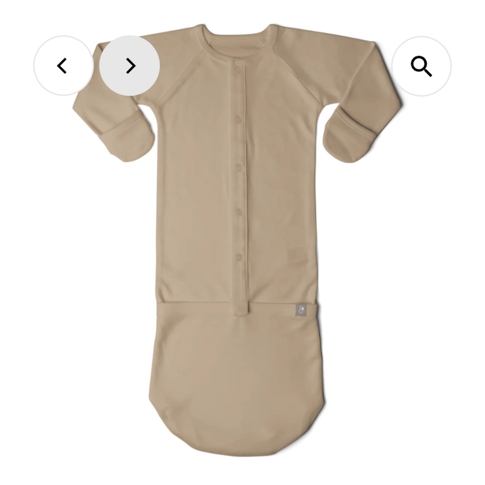 Goumi Viscose Organic Cotton Convertible Gown  Sandstone Size 0  To 3 Months